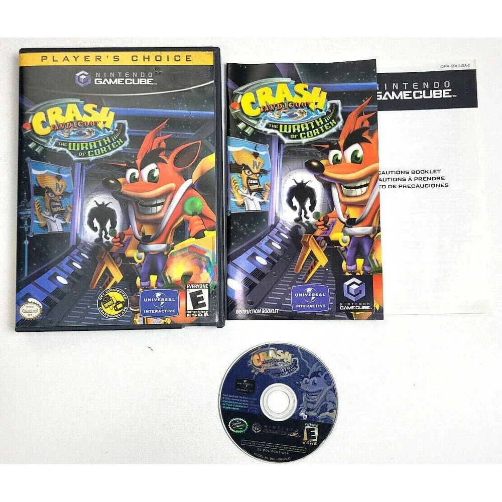CRASH BANDICOOT THE WRATH OF CORTEX  - GAMECUBE‎  - COMPLETE! *PLAYER'S CHOICE*